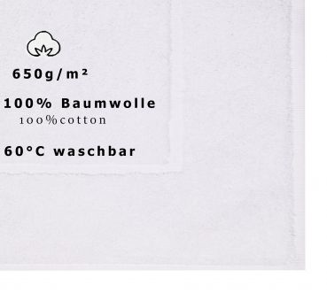 Betz Tapis de bain taille 50x70 cm 100% Coton qualité 650 g/m² Premium couleur blanc
