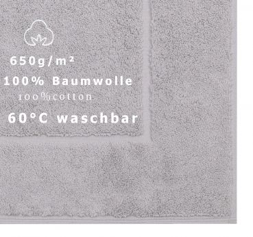 PREMIUM Badevorleger 50x70cm Farbe: silbergrau