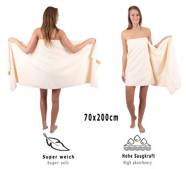 Betz 6 asciugamani da sauna teli da sauna PREMIUM misure 70x200 cm 100% cotone colore beige