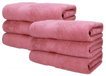 Betz lot de 6 serviettes à sauna Premium 100% coton taille 70 x 200 cm couleur vieux rose
