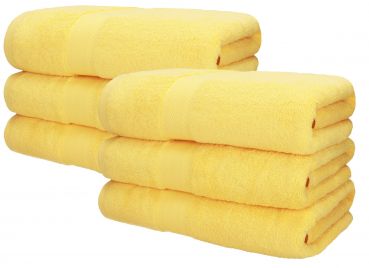 Betz 6 asciugamani da sauna teli da sauna PREMIUM misure 70x200 cm 100% cotone colore giallo