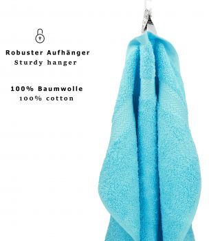 Betz 6 Stück Saunatücher PREMIUM Größe 70 cm x 200 cm Saunatuch Saunahandtuch Set 100% Baumwolle Badetuch Strandtuch Farbe türkis