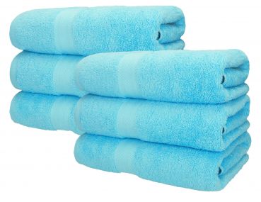 Betz lot de 6 serviettes à sauna Premium 100% coton taille 70 x 200 cm couleur turquoise