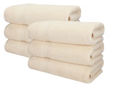 Betz 6 toallas de sauna PREMIUM 100% algodón 70x200 cm color beige arena