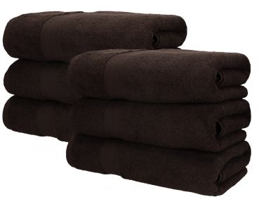 Betz lot de 6 serviettes à sauna Premium 100% coton taille 70 x 200 cm couleur marron foncé