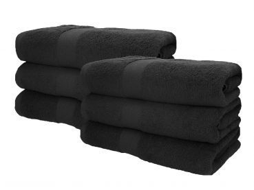 Betz Lot de 6 serviettes à sauna XXL de qualité supérieure 100 % coton serviette de plage éponge taille 70 x 200 cm couleur graphite