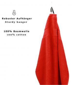 Betz 6 Stück Saunatücher PREMIUM Größe 70 cm x 200 cm Saunatuch Saunahandtuch Set 100% Baumwolle Badetuch Strandtuch Farbe rot