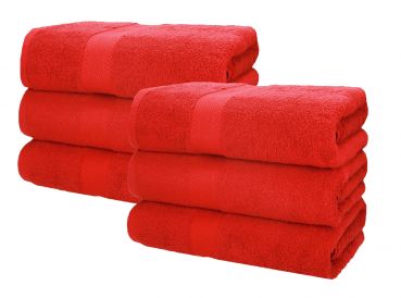 Betz 6 asciugamani da sauna teli da sauna PREMIUM misure 70x200 cm 100% cotone colore rosso