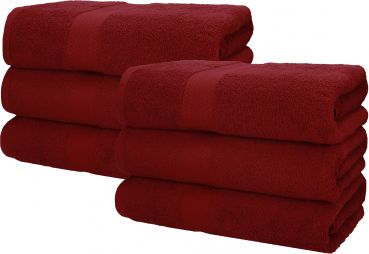 Betz 6 toallas de sauna PREMIUM 100% algodón 70x200 cm color rojo oscuro