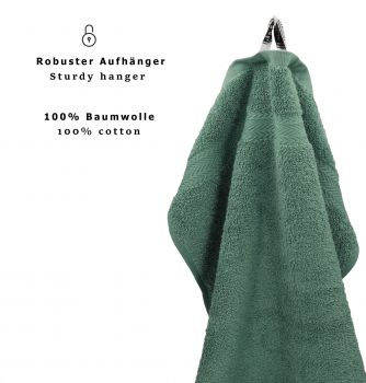 Betz Lot de 6 serviettes à sauna XXL de qualité supérieure 100 % coton serviette de plage éponge taille 70 x 200 cm couleur vert sapin