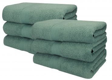 Betz Lot de 6 serviettes à sauna XXL de qualité supérieure 100 % coton serviette de plage éponge taille 70 x 200 cm couleur vert sapin