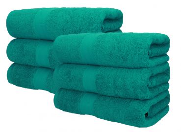 Betz 6 toallas de sauna PREMIUM 100% algodón 70x200 cm color verde esmeralda