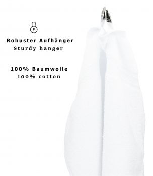 Betz 6 Stück Saunatücher PREMIUM Größe 70 cm x 200 cm Saunatuch Saunahandtuch Set 100% Baumwolle Badetuch Strandtuch Farbe weiß