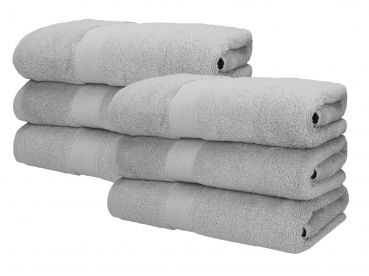 Betz lot de 6 serviettes à sauna Premium 100% coton taille 70 x 200 cm couleur gris argenté