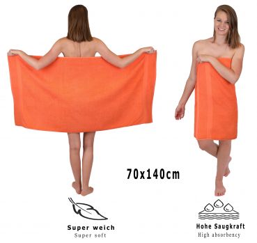 Betz 6 toallas de baño PREMIUM 100% algodón 70x140 cm color naranja sanguineo