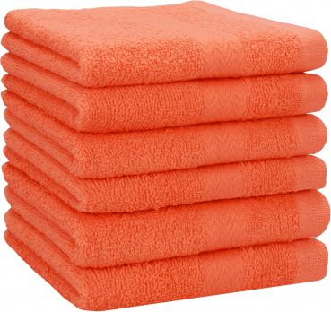 Betz Set di 6 asciugamani da doccia 70 x 140 PREMIUM 100% cotone colore arancio sanguinello
