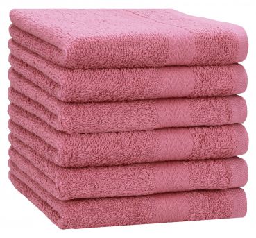 Betz Set di 6 asciugamani da doccia 70 x 140 PREMIUM 100% cotone colore verde rosa scuro