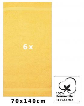 Betz 6 Piece Bath Towels Set PREMIUM 100% Cotton colour yellow