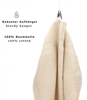 Betz 6 Stück Duschtücher PREMIUM Größe 70 cm x 140 cm 100% Baumwolle Farbe sand