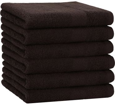 Betz lot de 6 serviettes de bain draps de bain Premium 100% coton taille 70 x 140 cm couleur marron foncé