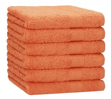 Betz 6 Stück Duschtücher PREMIUM Größe 70 cm x 140 cm 100% Baumwolle Farbe orange