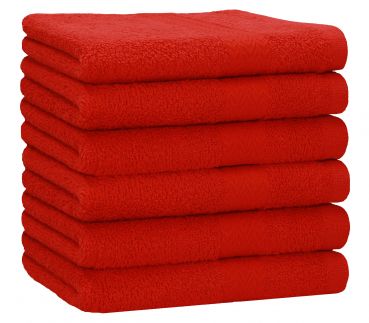 Betz 6 Stück Duschtücher PREMIUM Größe 70 cm x 140 cm 100% Baumwolle Farbe rot