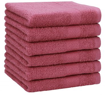 Betz 6 toallas de baño PREMIUM 100% algodón 70x140 cm color rojo baya