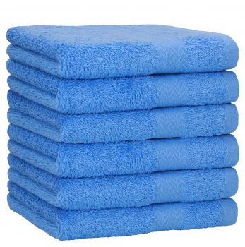 Betz Set di 6 asciugamani da doccia 70 x 140 PREMIUM 100% cotone colore azzuro