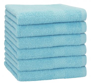 Betz Set di 6 asciugamani da doccia 70 x 140 PREMIUM 100% cotone colore blu oceano