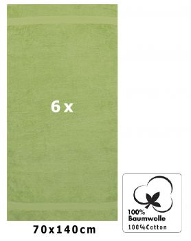 Betz 6 Stück Duschtücher PREMIUM Größe 70 cm x 140 cm 100% Baumwolle Farbe avocadogrün