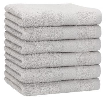 Betz Set di 6 asciugamani da doccia 70 x 140 PREMIUM 100% cotone colore grigio argento