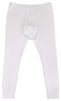 AMMANN Calzoncillos 3/4 largos termicos para hombres con doble Ripp 100% algodon color blanco en tallas 5-8