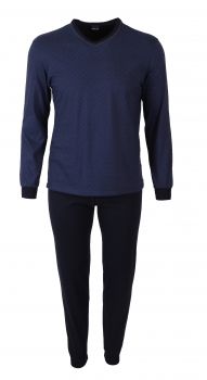 2 Piece Long-Sleeved Men Pyjama Colour: nightblue Size: 48/S-58/3XL by Ammann - Kopie