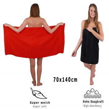 Betz Juego de 10 toallas PREMIUM 100% algodón de color rojo y negro