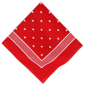 XXL Bandana Headscarf Neckerchief with Classic Dot Pattern Size: 70 x 70 cm, Colour: red