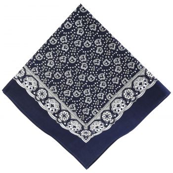 Lot de 3 bandanas classiques à motif paisley  55 x 55 cm en 100% coton, couleur: bleu marine