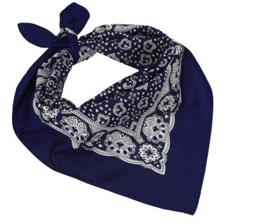 Lot de 3 bandanas classiques à motif paisley  55 x 55 cm en 100% coton, couleur: bleu marine