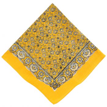 Lot de 3 bandanas classiques à motif paisley  55 x 55 cm en 100% coton, couleur: jaune