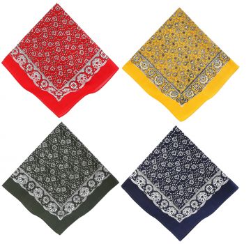 Betz Nickituch Bandana Richtfesttuch Halstuch mit klassischem Paisleymuster 55x55 cm in den Farben rot, gelb, grün und blau