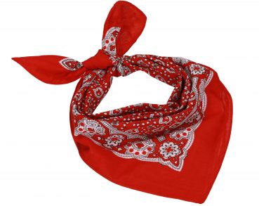 3 piece set Bandana Headscarf Neckerchief with Classic Paisley Pattern Size: 55 x 55 cm, Colour: red