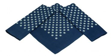 Betz Lot de 3 bandanas XL à motif de pois classique taille 60 x 60 cm 100% coton couleurs: bleu foncé, bleu clair