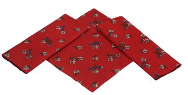 Betz 3 Piece Bandana Set Bandana Neckerchief With Flower Pattern 100% Cotton Size: ca. 55 x 55 cm Colour: red