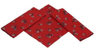 Betz 3er Pack Nickituch Edelweiß Halstuch Bandana Kopftuch Größe ca. 55 x 55 cm 100% Baumwolle Farbe rot