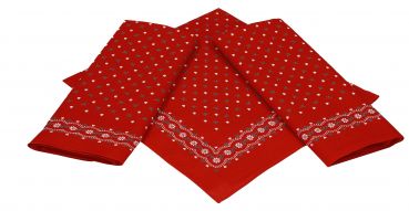 Betz paquete de 3 pañuelos bandanas con motivo de corazones tamaño aprox. 55x55cm 100% algodón color rojo