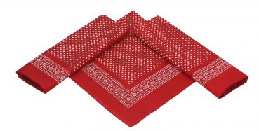 Betz paquete de 3 pañuelos bandanas con motivo de puntos tamaño aprox. 55x55cm 100% algodón color rojo