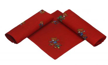 Betz 3 Piece Bandana Set Children Bandana Neckerchief With Teddy Bears 100% Cotton Size: ca. 41 x 41 cm Colour: red or blue