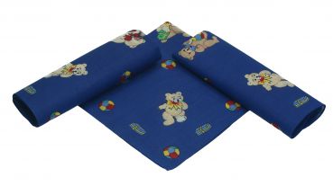 Betz Lot de 3 bandanas pour enfant OURS EN PELUCHE AVEC NOEUD taille 41 x 41 cm 100% coton couleurs: rouge & bleu