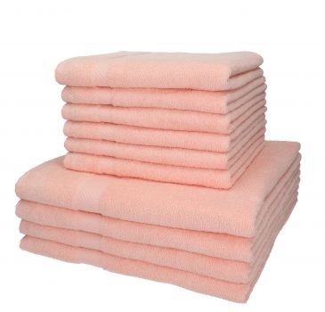 Betz 10-tlg. Handtuch-Set PALERMO 100%Baumwolle 4 Duschtücher 6 Handtücher Farbe apricot orange