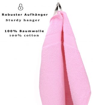 10 piezas set toallas de mano/ducha serie Palermo color rosa  100% algodon 6 toallas de mano 50x100cm 4 toallas ducha 70x140cm de Betz