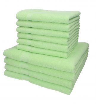 Lot de 10 serviettes Palermo couleur vert, 6 serviettes de toilette, 4 serviettes de bain de Betz
